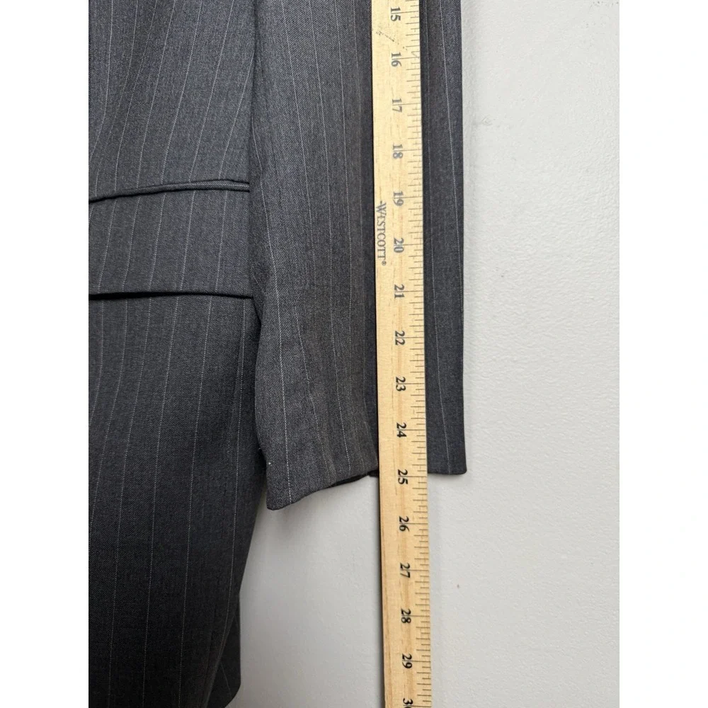 Vintage Lauren Ralph Lauren Wool Pinstripe Blazer Sport Coat Gray 2 Button 40R